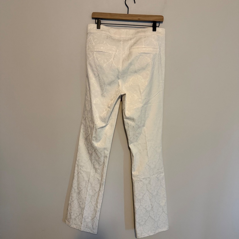NWT Paige Clean Front Naomi Trouser 30 freshwater pearl jacquard classic wedding - Picture 3 of 5
